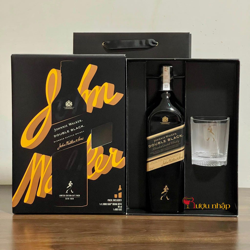 Rượu Johnnie Walker Double Black 1 lít Hộp Quà 2024