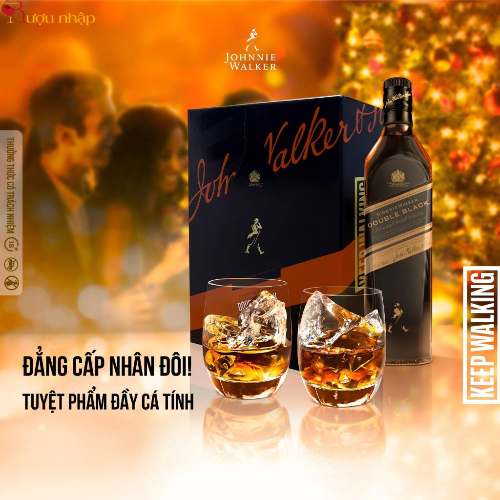 Rượu Johnnie Walker Double Black 1 lít Hộp Quà 2024