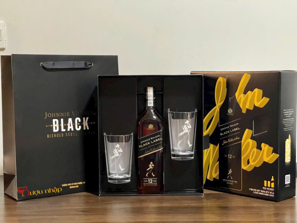 Rượu Johnnie Walker Black hộp quà Tết 2024 Giáp Thìn